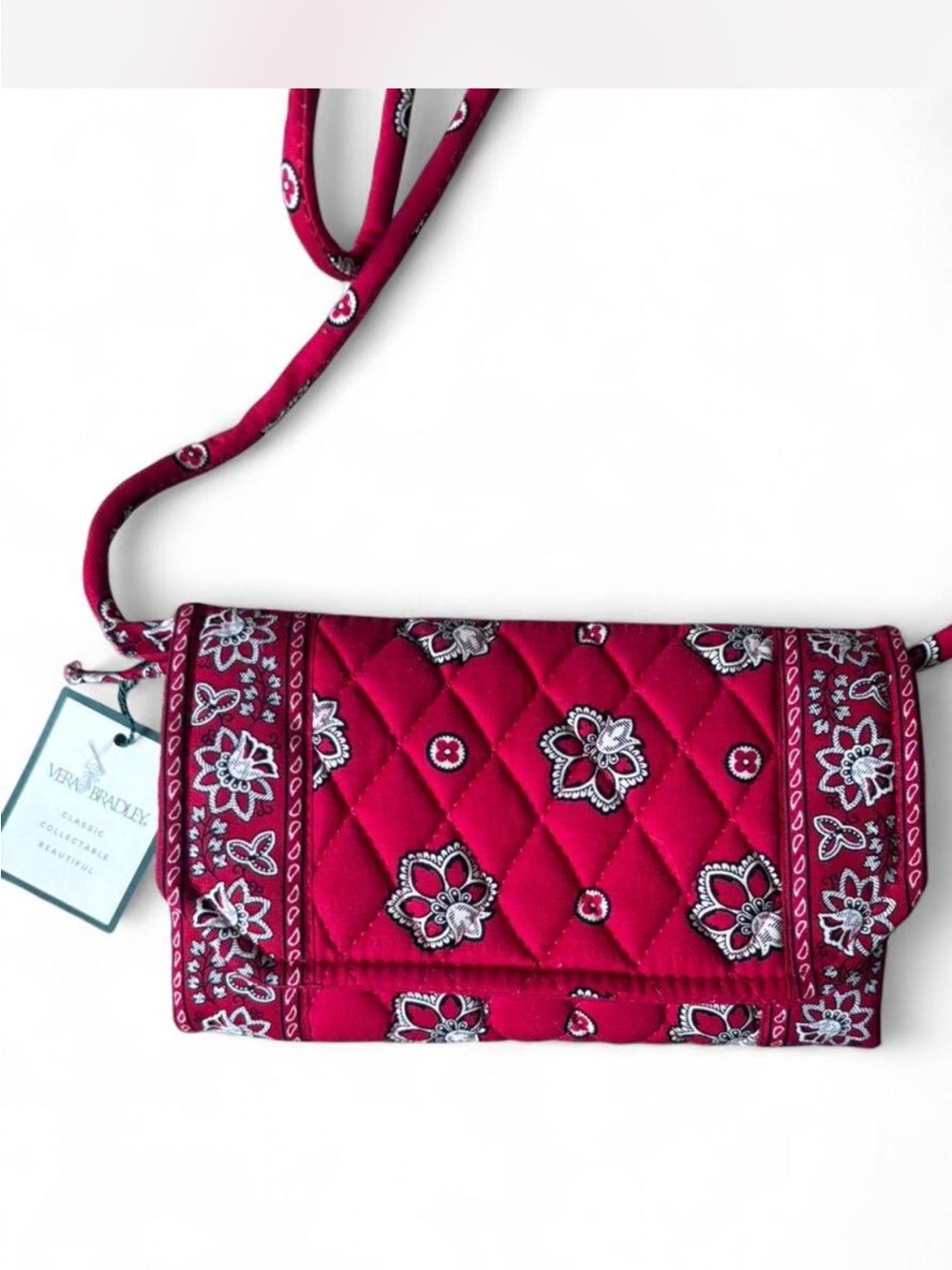 NWT Retired VB Red Bandana Quilted Crossbody